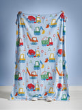 Catherine Lansfield blue fleece throw 130x170cm - British product