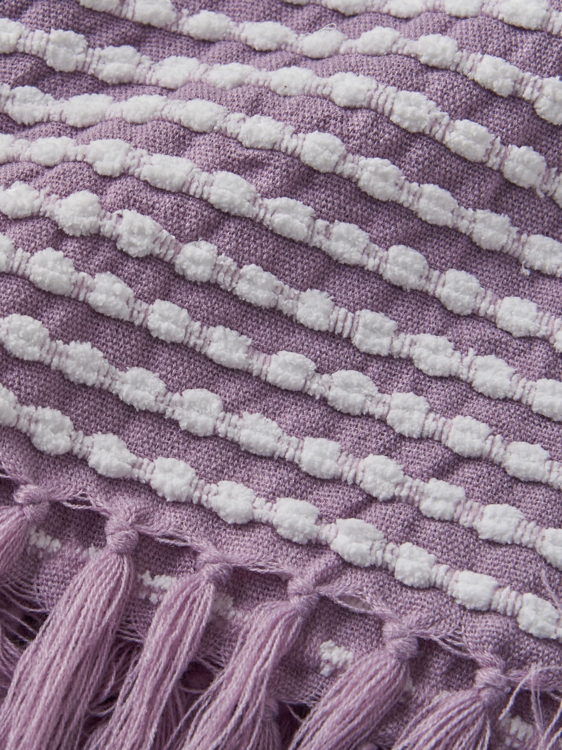 Catherine Lansfield Lilac Stab Stitch Throw