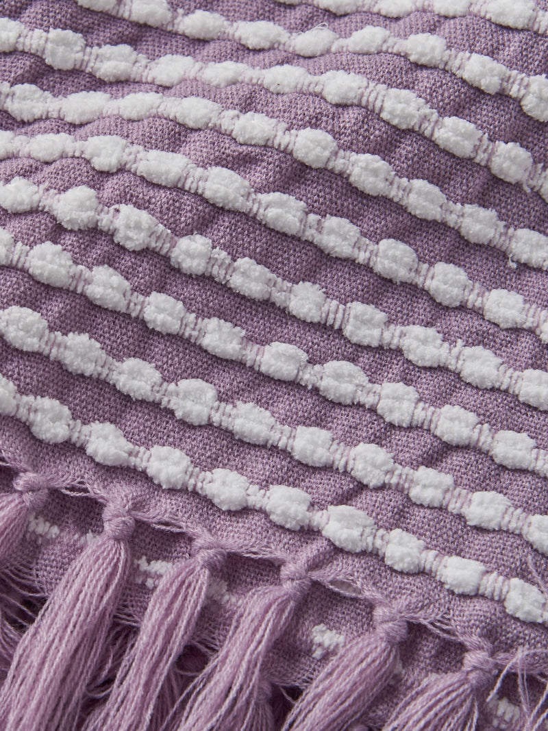 Catherine Lansfield Lilac Stab Stitch Throw