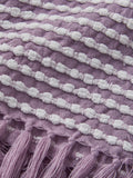Catherine Lansfield Lilac Stab Stitch Throw