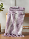 Catherine Lansfield Lilac Stab Stitch Throw