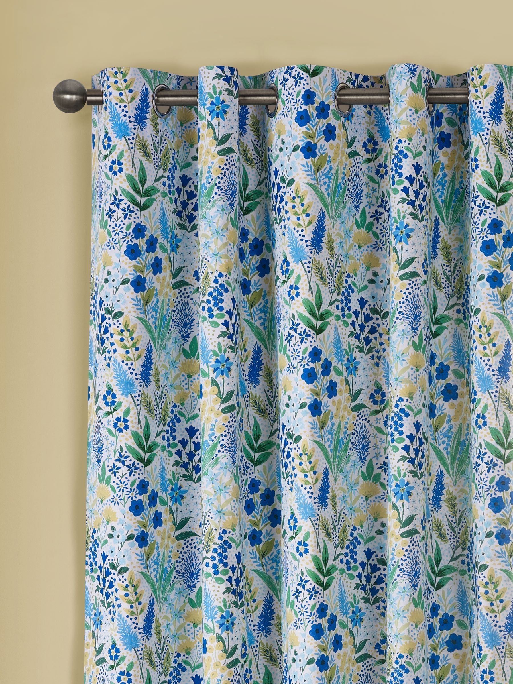 Catherine Lansfield blue floral curtains 168x229cm (British brand)