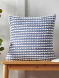 Catherine Lansfield Chambray Blue Stab Stitch Cushion