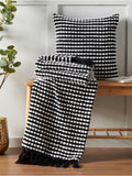 Catherine Lansfield Black Stab Stitch Throw