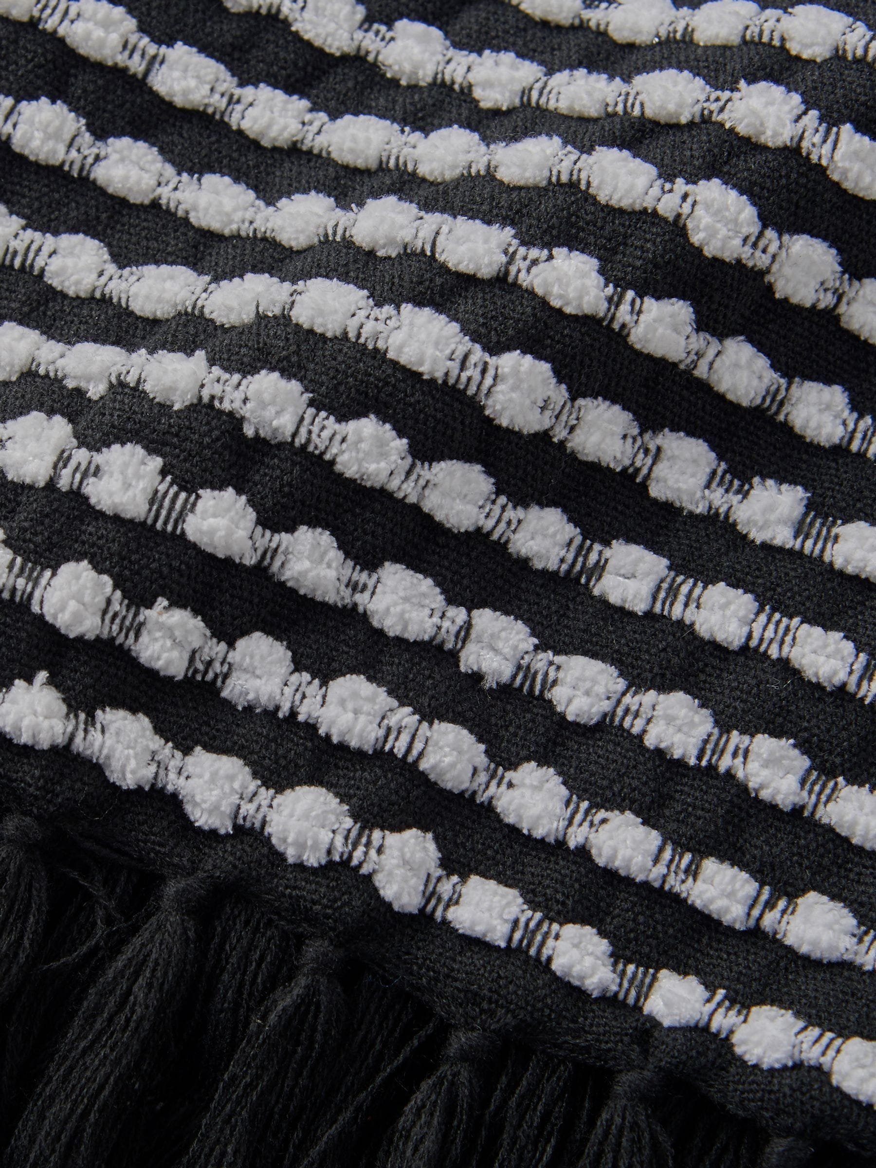 Catherine Lansfield Black Stab Stitch Throw
