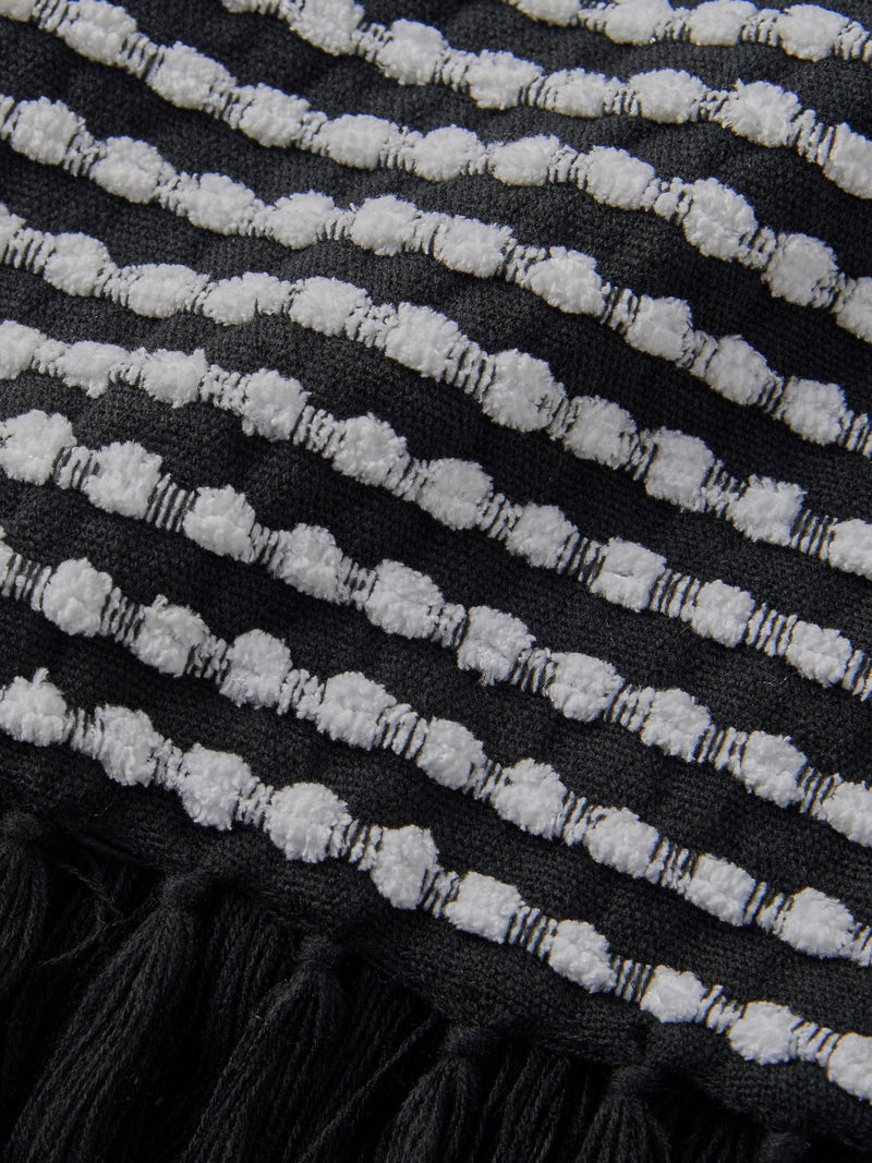 Catherine Lansfield Black Stab Stitch Throw