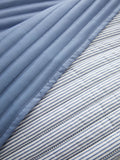 Catherine Lansfield chambray blue stripe quilted reversible bedspread 220x230cm (British brand)