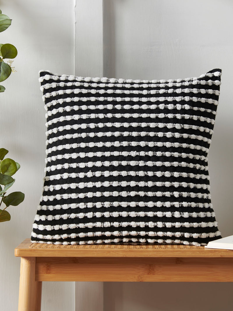 Catherine Lansfield Black Stab Stitch Cushion