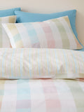 Catherine Lansfield pastel spring check reversible duvet cover set - British product