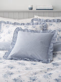 Catherine Lansfield blue gingham reversible cushion 45cm, UK version