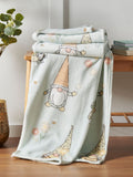 Catherine Lansfield fleece throw green spring gonks 130x170cm, UK version