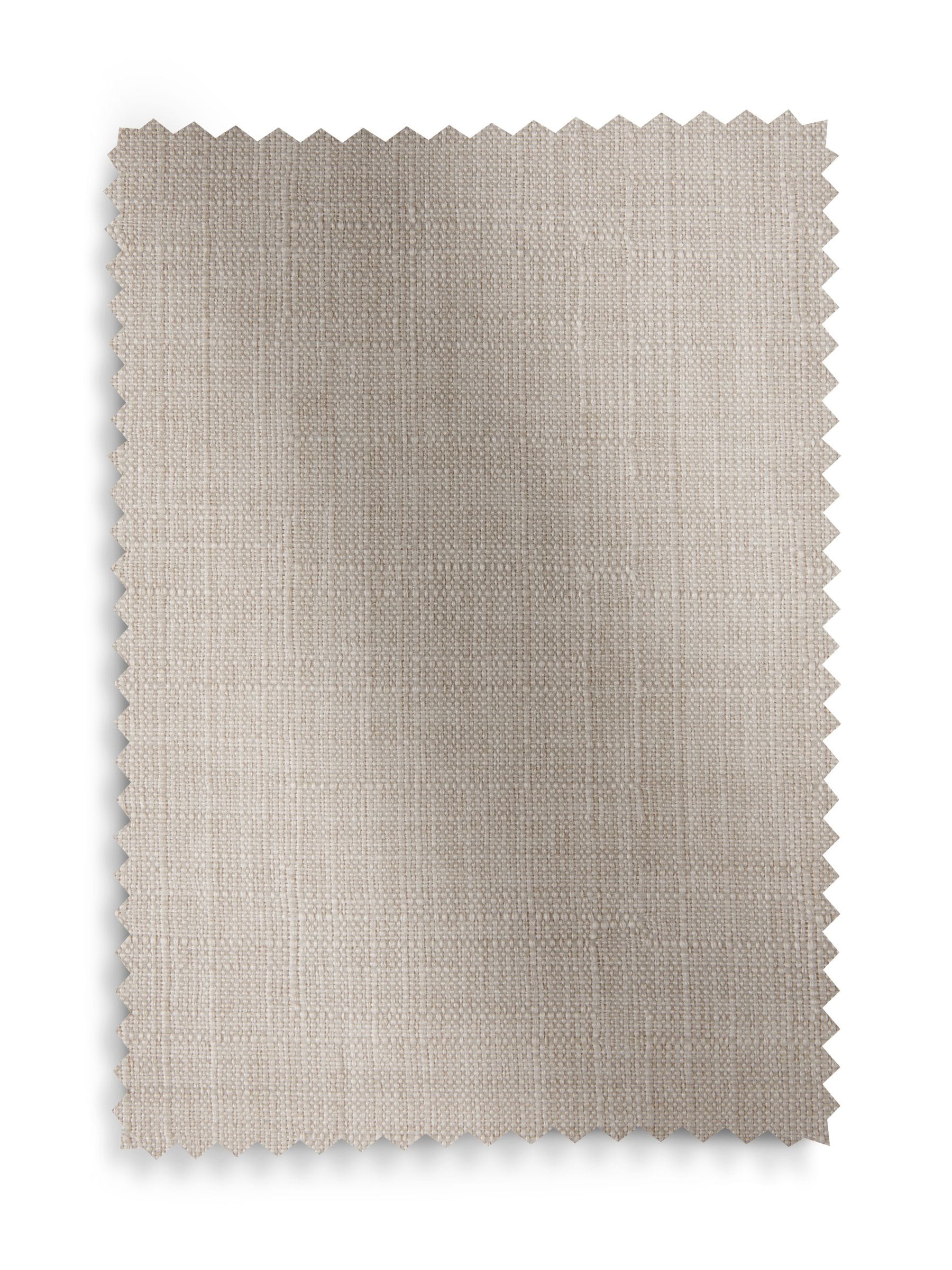 Natural textured blackout Roman blind with tassel edge, imported from the UK