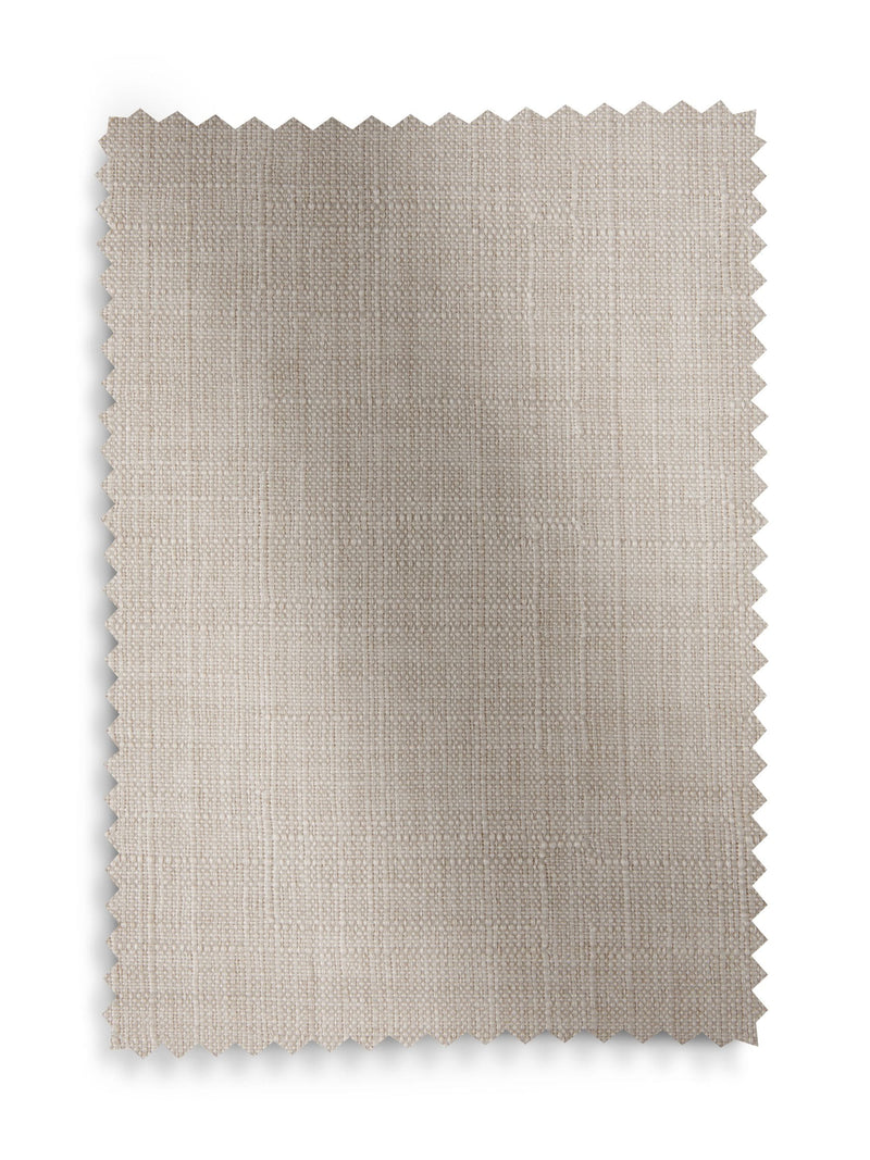 Natural textured blackout Roman blind with tassel edge, imported from the UK