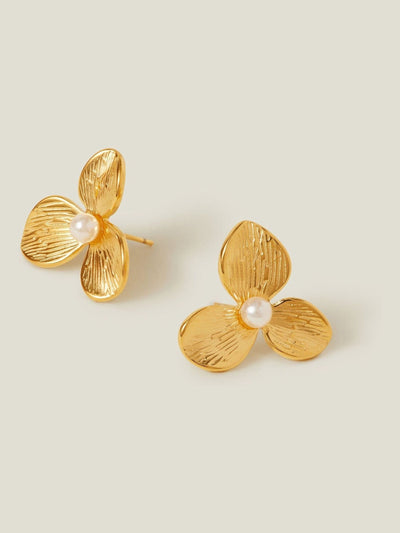 Neste Accessorize Gullbelagte Perle Blomster Øredobber - Kjøp online hos McGrocer