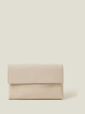 Accessorize nude patent fold-over clutch bag, imported from the UK