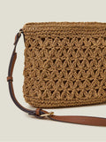 Accessorize tan brown raffia cross-body bag - British product