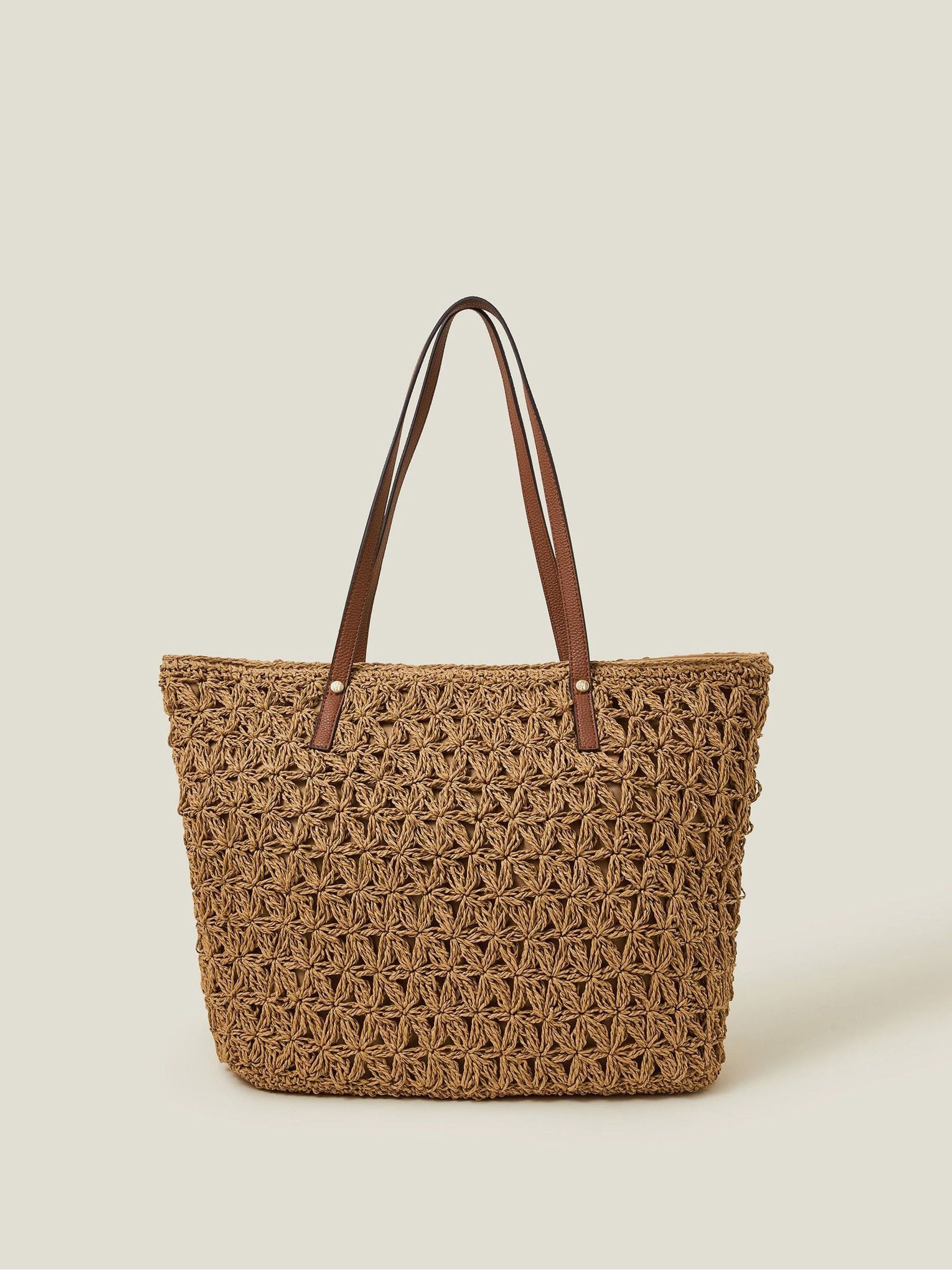 Accessorize Natural Raffia Boho Tote Bag - British product