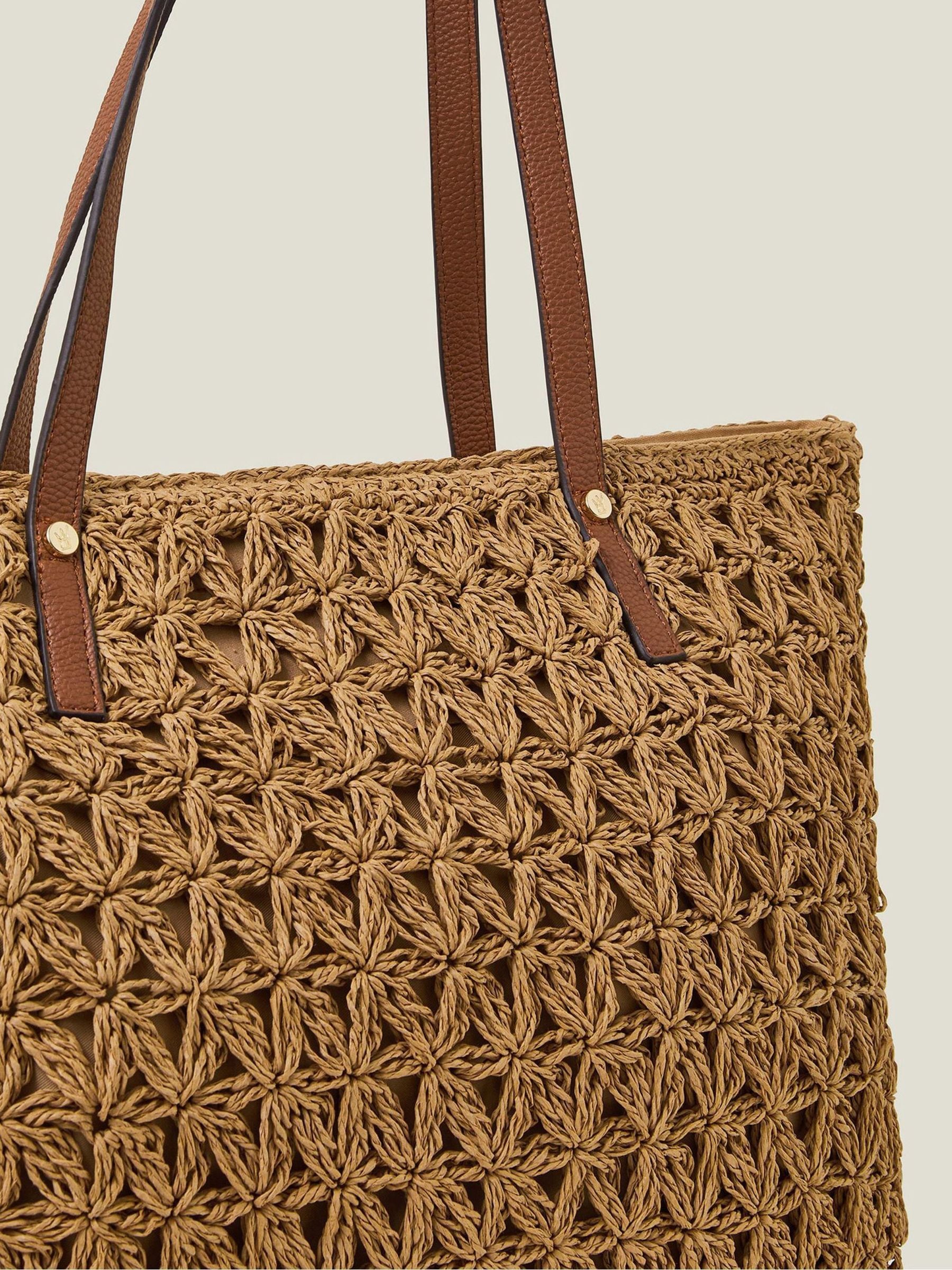 Accessorize Natural Raffia Boho Tote Bag - British product