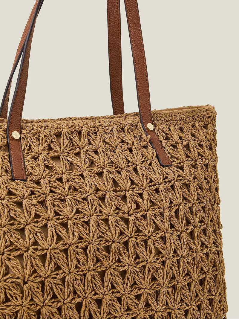 Accessorize Natural Raffia Boho Tote Bag - British product