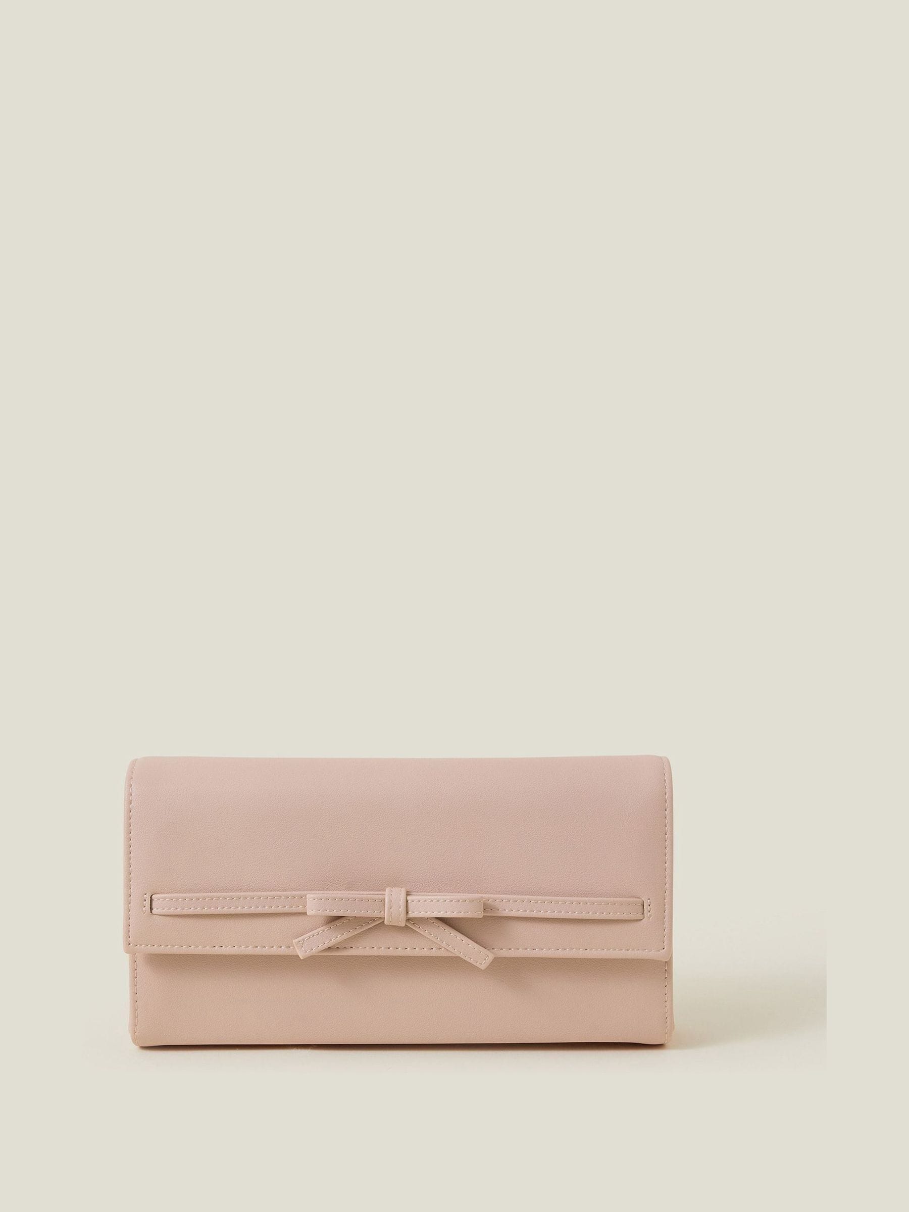 Accessorize nude bow clutch bag (British brand)