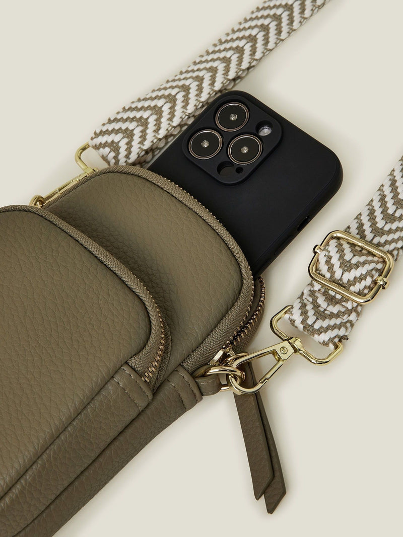 Accessorize Green Webbing Strap Phone Bag