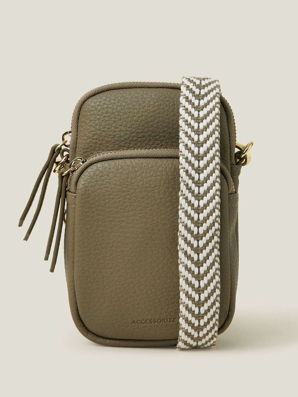 Accessorize Green Webbing Strap Phone Bag