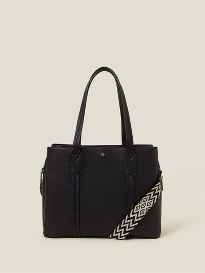 McGrocer Accessorize Black Webbing Strap Tote Bag- Buy online at McGrocer