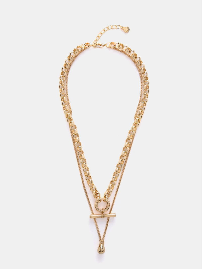 Mint Velvet layered gold necklace, UK version