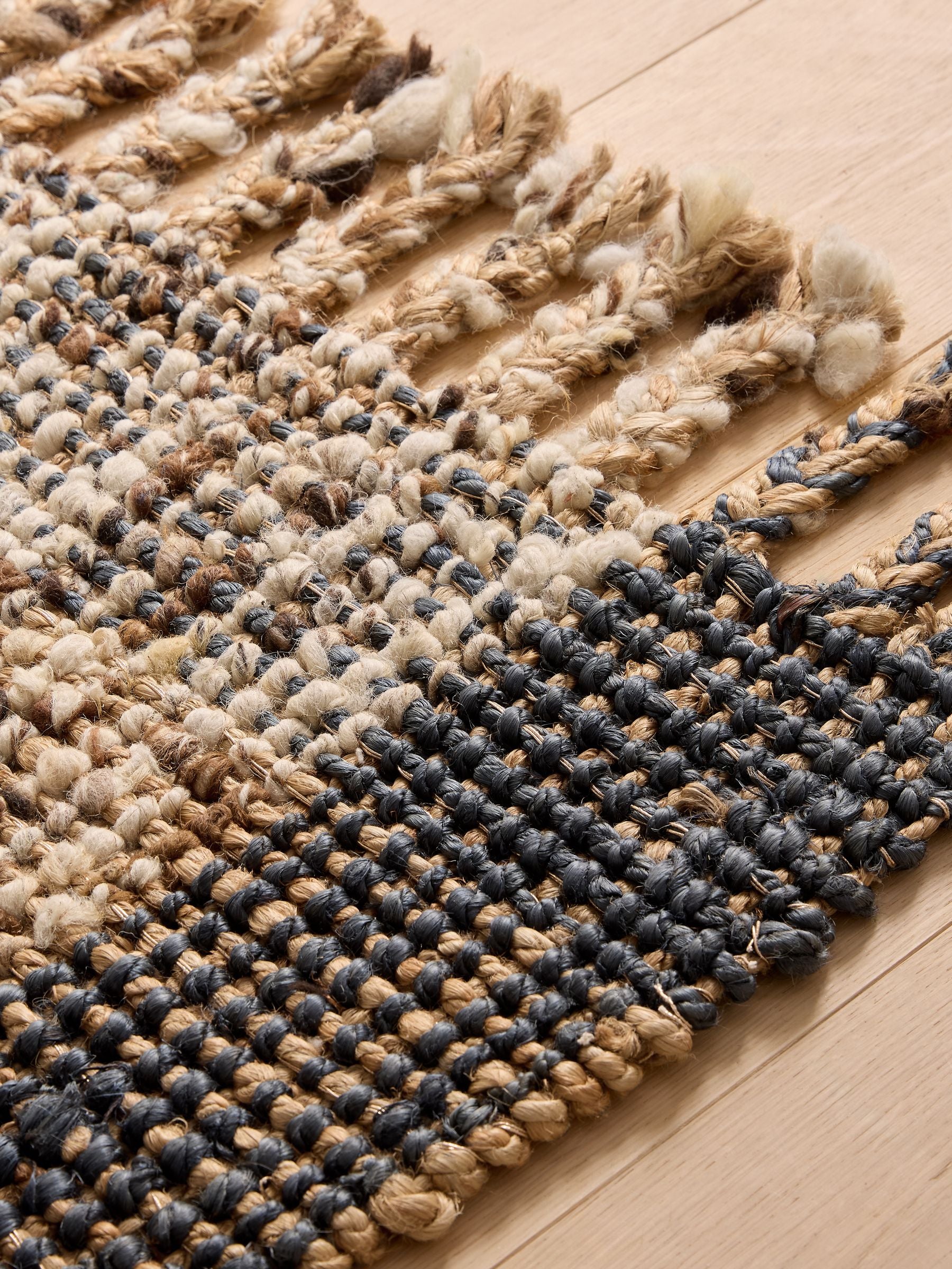 French Connection natural tweed speckle jute rug, UK version