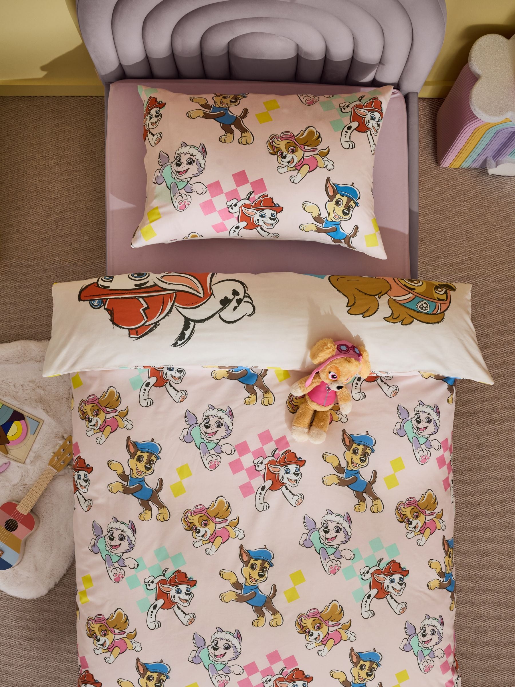 Next pink Paw Patrol duvet cover and pillowcase set Single, imported from the UK