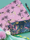 Sara Miller large cosmetic pouch pink ostrich design, UK version