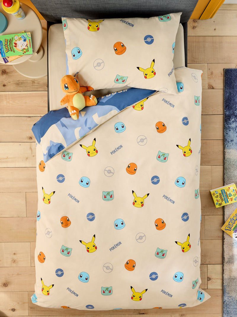 Pokemon blue duvet cover and pillowcase set single - British product