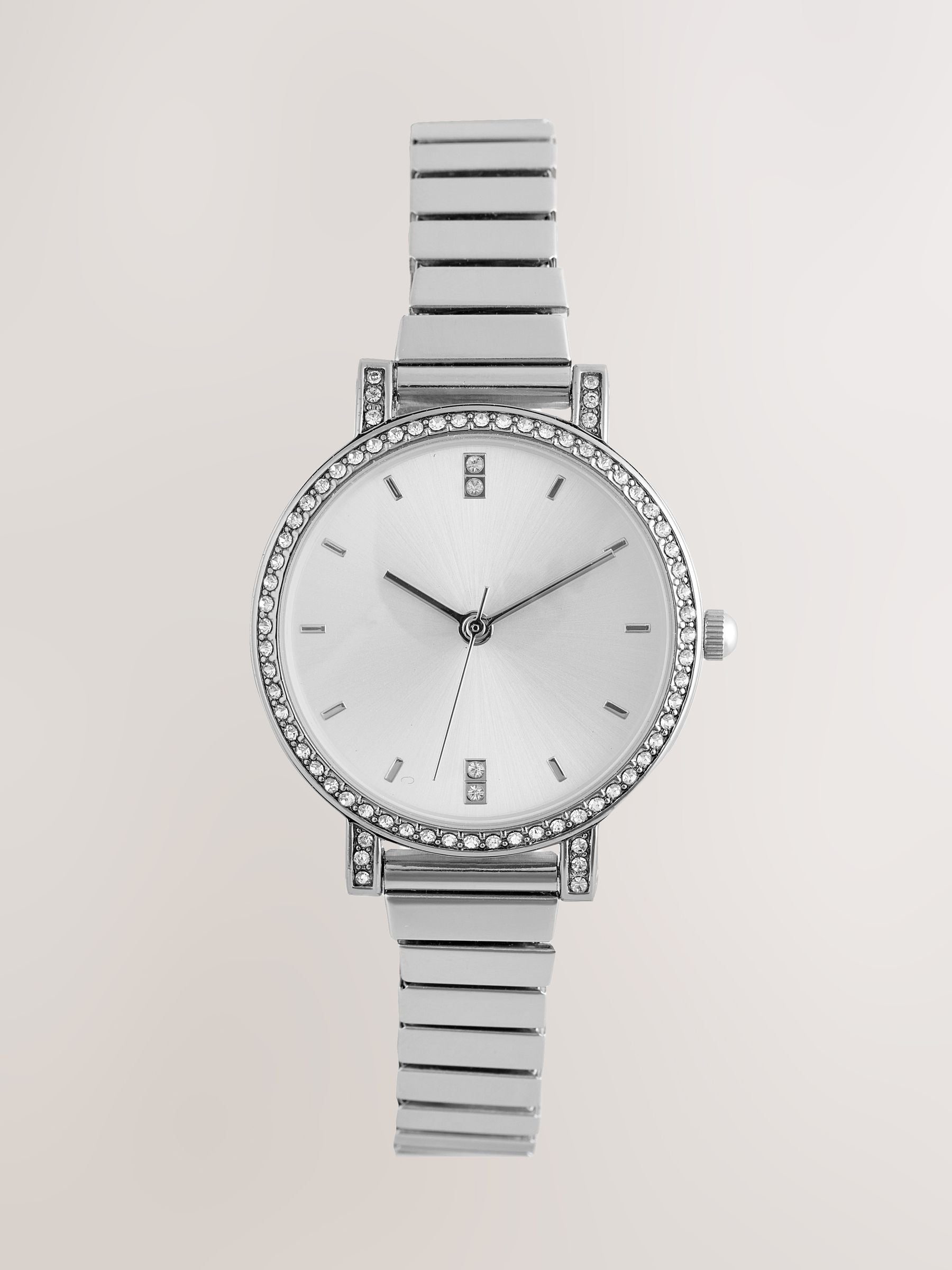 Silver tone sparkle dial expander watch 3cm, UK version