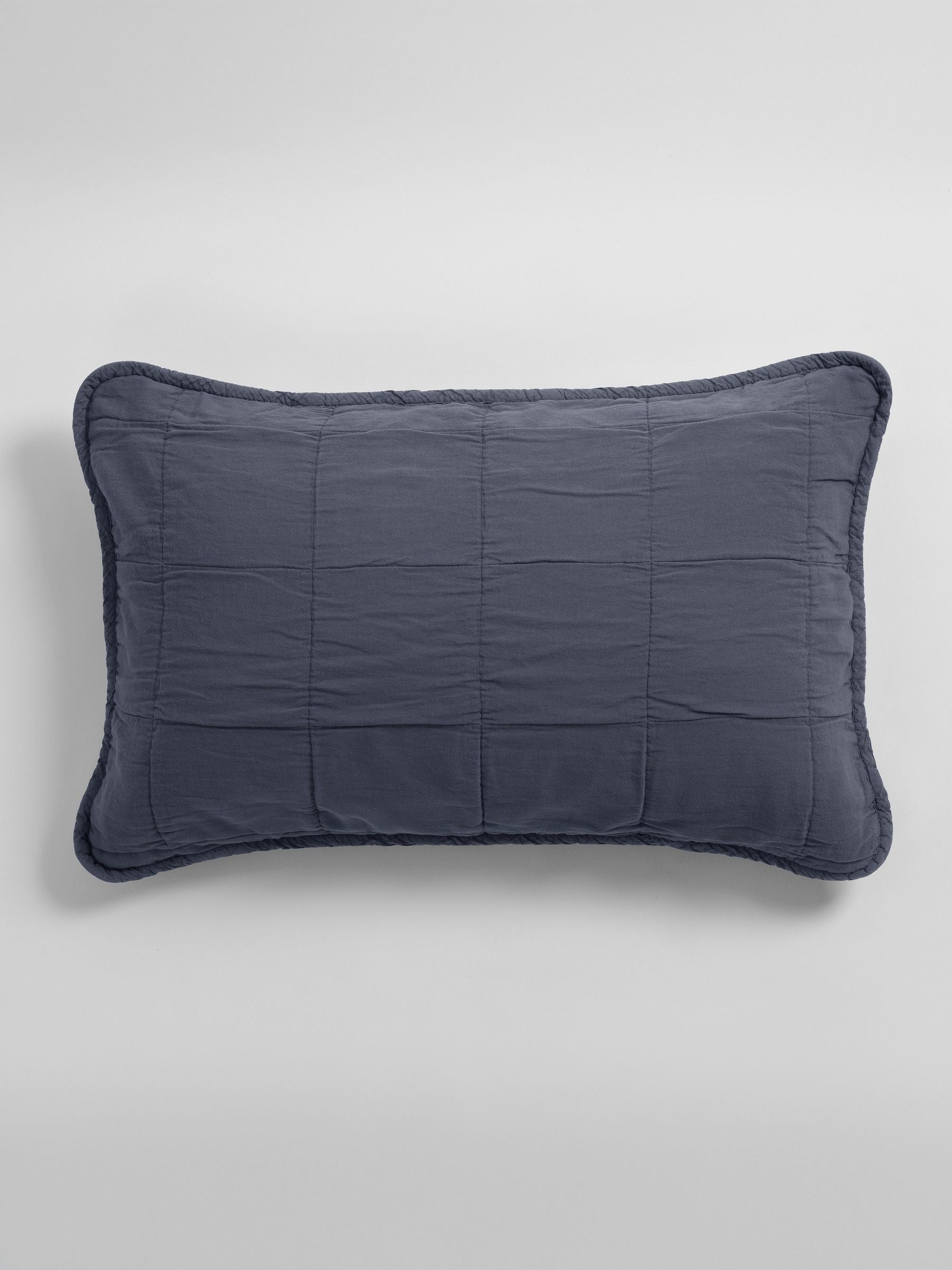 Secret Linen Store quilted cushion cover French Blue Finn 40x60cm, UK version
