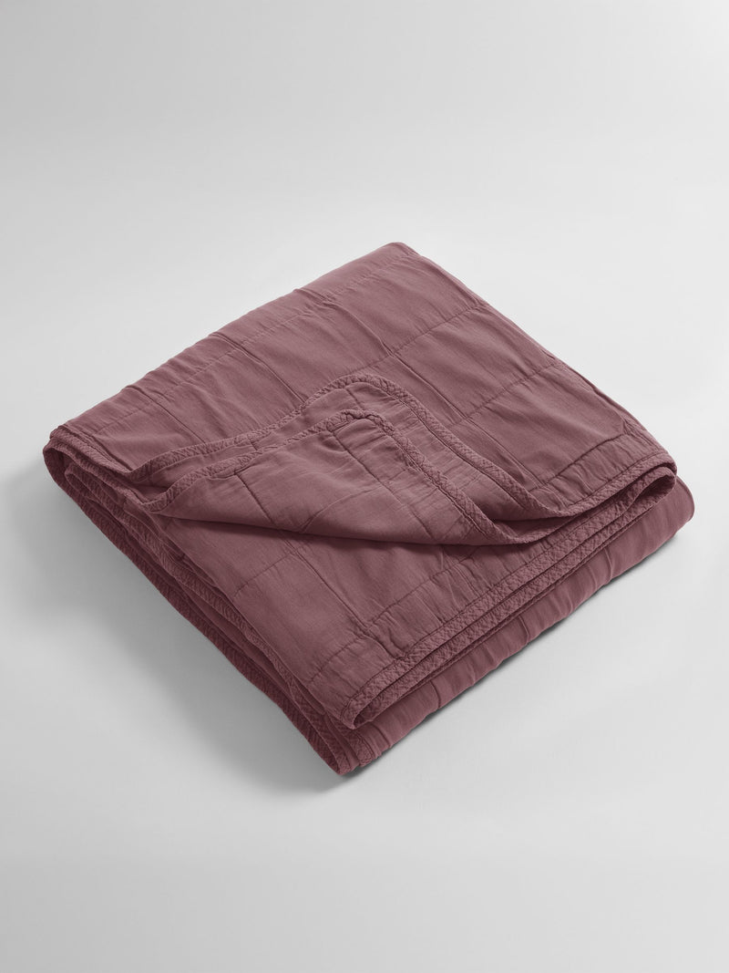 Secret Linen Store vintage rose quilted throw (British brand)