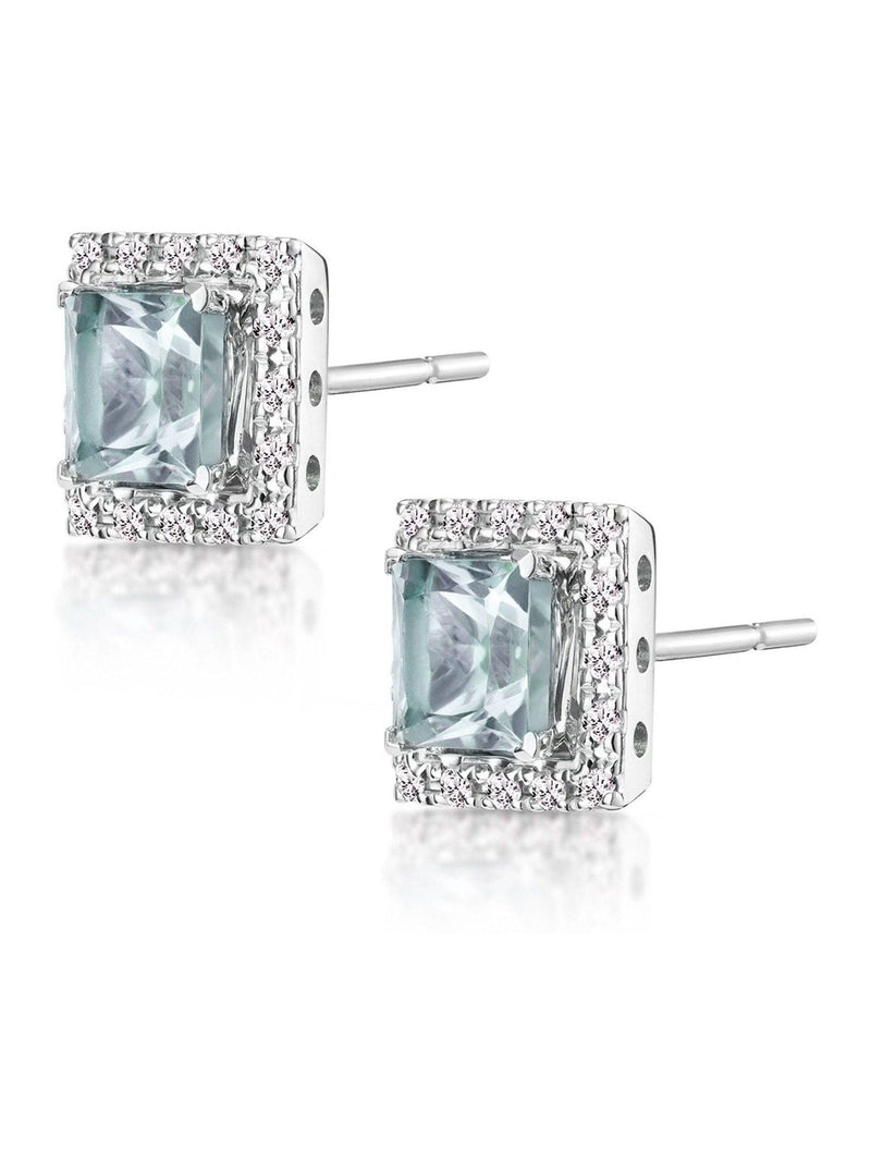 The Diamond Store aquamarine diamond earrings 1.90ct, imported from the UK