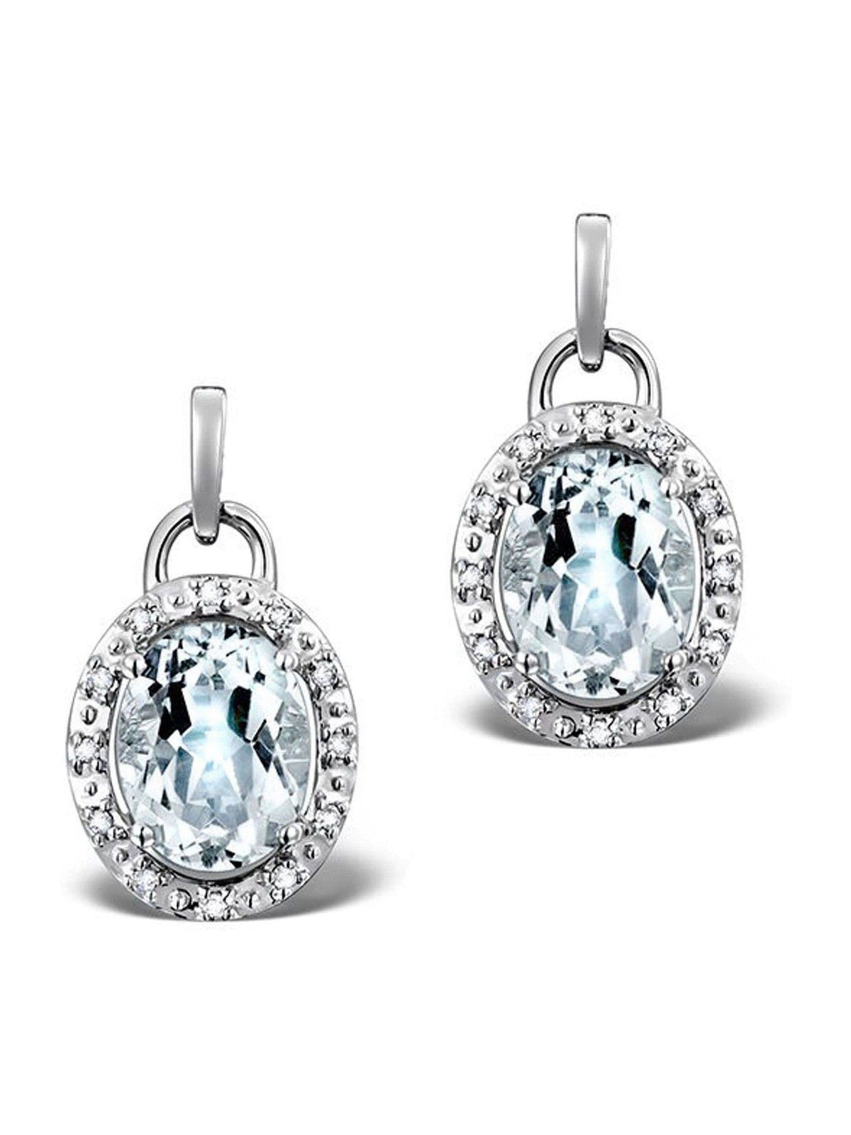 The Diamond Store blue aquamarine and diamond earrings 3.69CT - British product