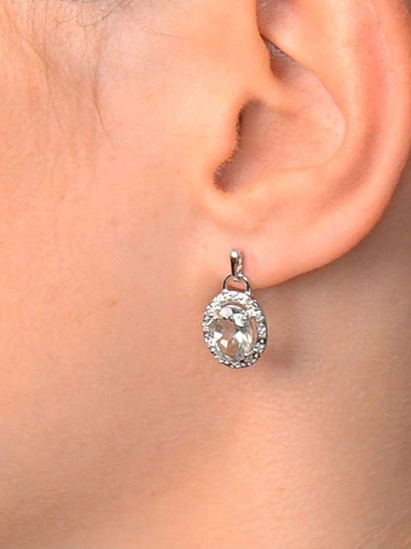 The Diamond Store blue aquamarine and diamond earrings 3.69CT - British product