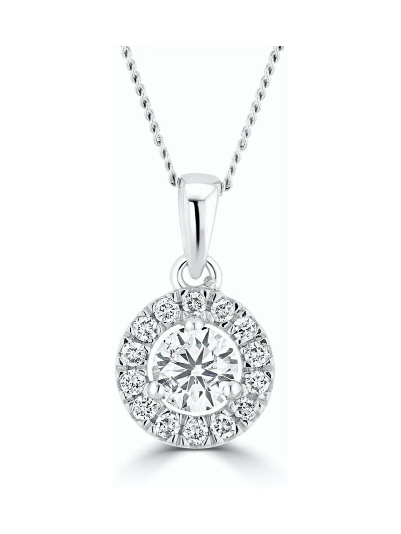 Diamond Store lab diamond halo pendant in 9K gold - British product