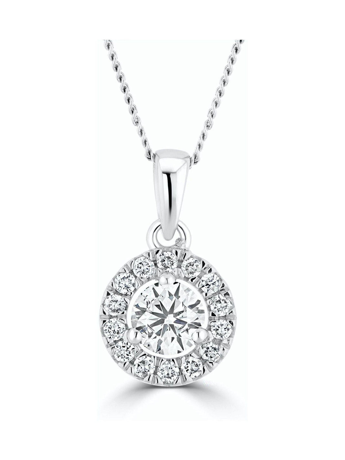 Diamond Store lab diamond halo pendant in 9K gold - British product