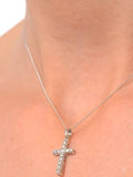 The Diamond Store White 0.22CT Cross Pendant Necklace in 9KGold