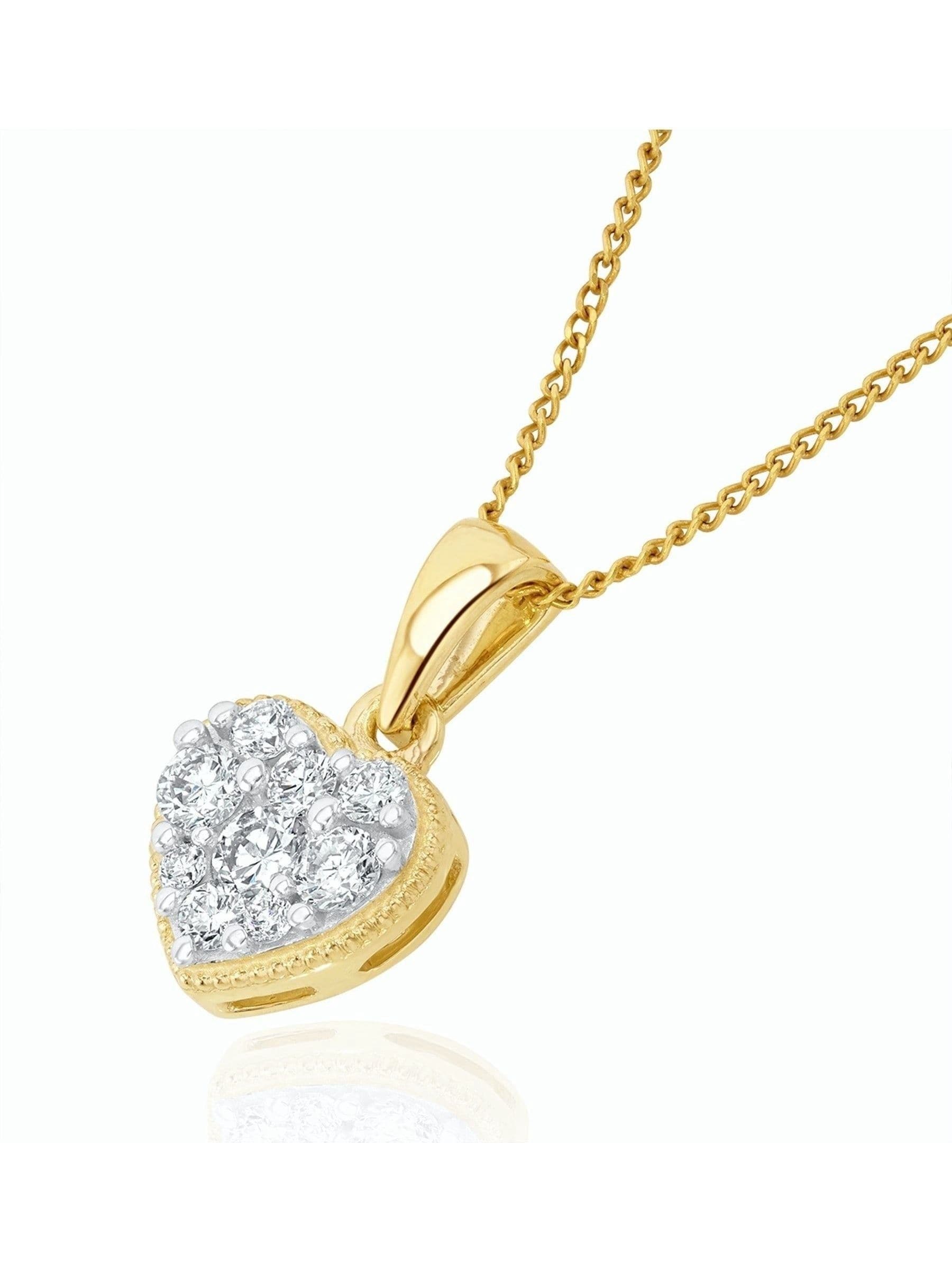 The Diamond Store lab diamond heart pendant necklace (British brand)