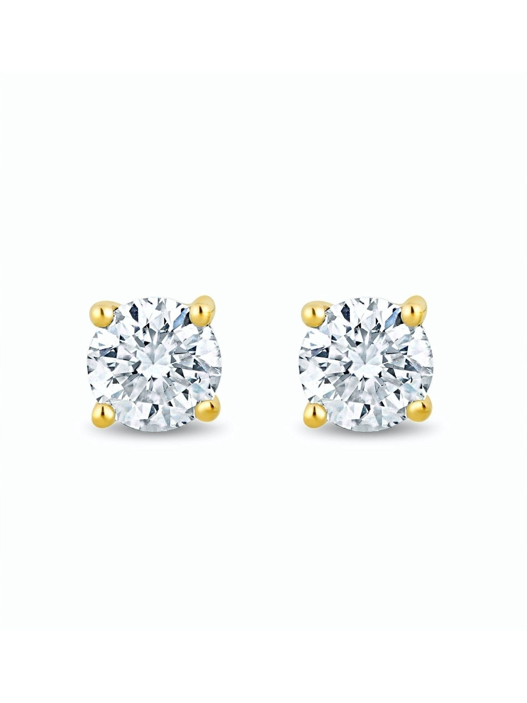 The Diamond Store lab diamond stud earrings 9K gold 0.20ct (British brand)