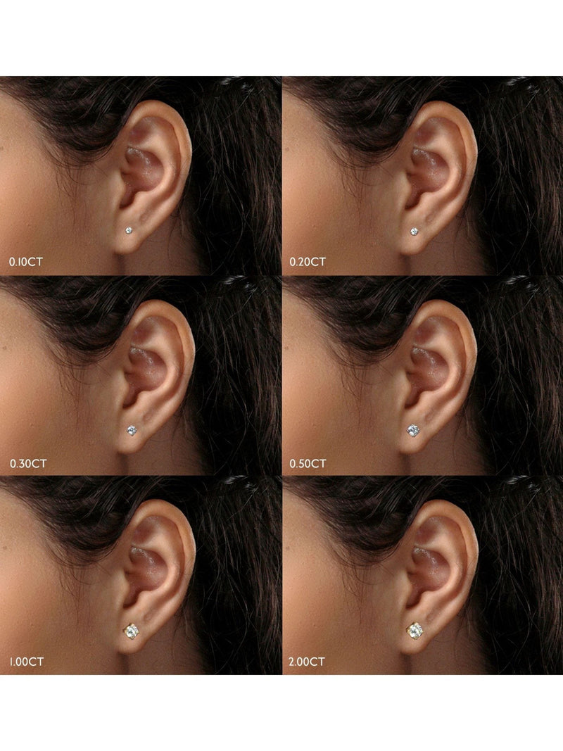 The Diamond Store lab diamond stud earrings 9K gold 0.20ct (British brand)