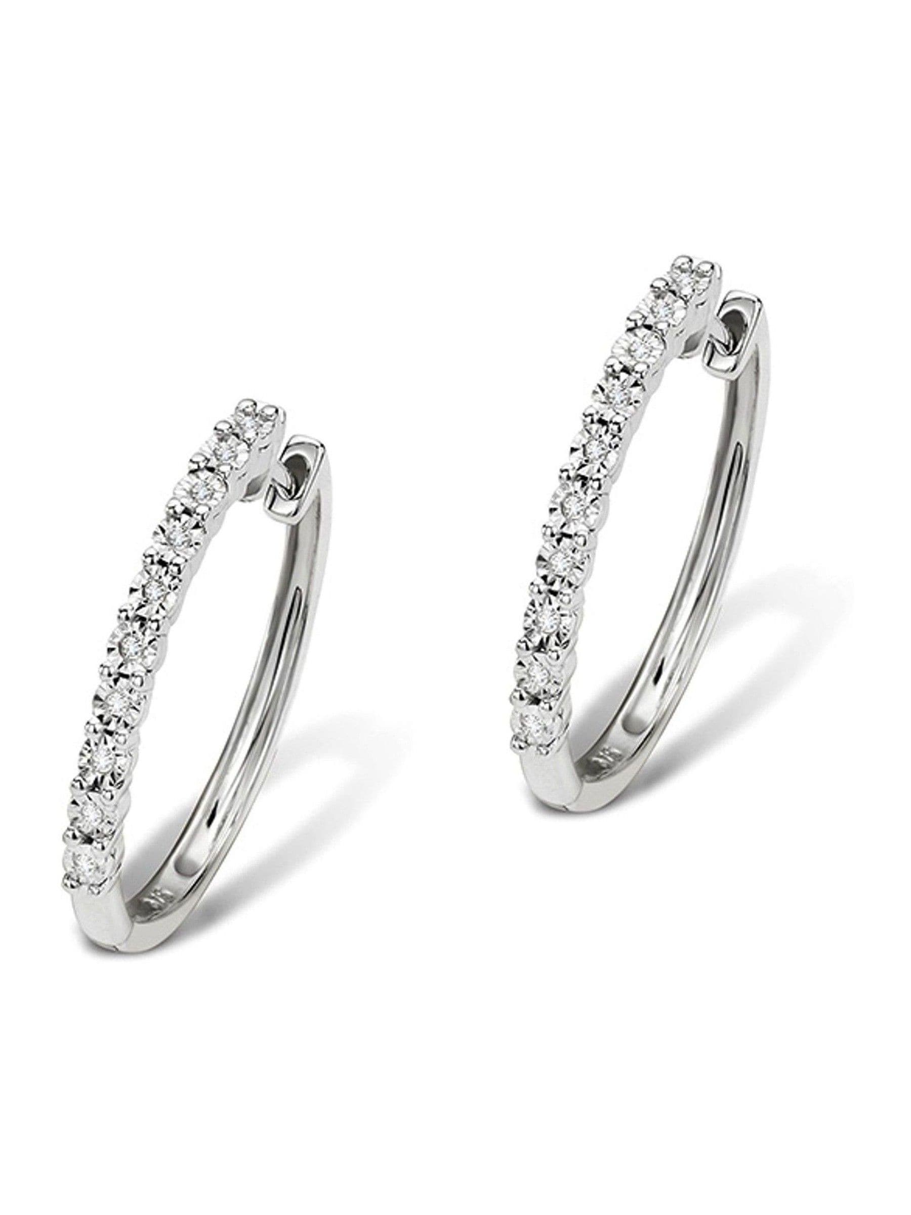 The Diamond Store Diamond Earrings 9K White Gold 0.08ct (British brand)