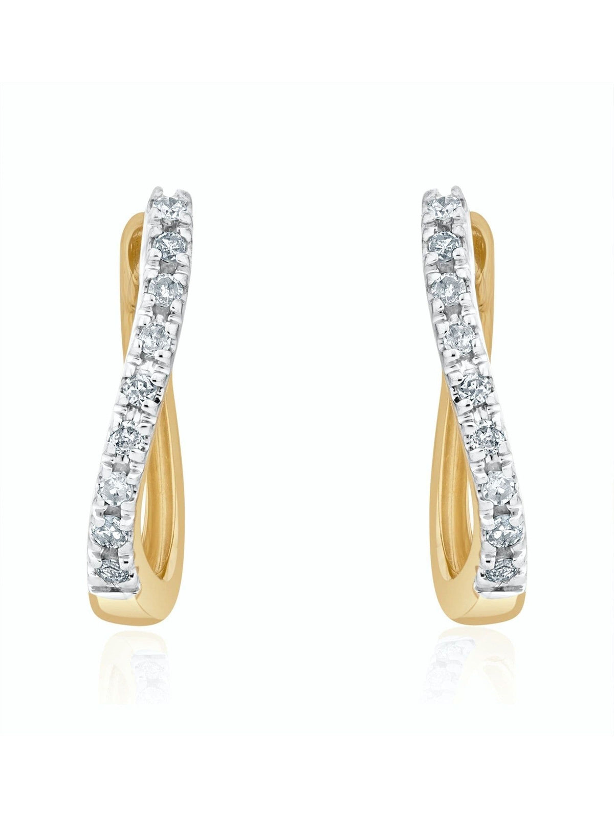The Diamond Store hoop earrings 9k gold 0.11ct (British brand)