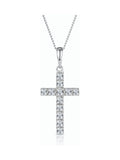 Lab-Grown Diamond Cross Pendant Necklace in Sterling Silver, 0.22 Carat
