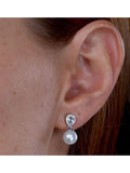 The Diamond Store white gold pearl blue topaz earrings (British brand)