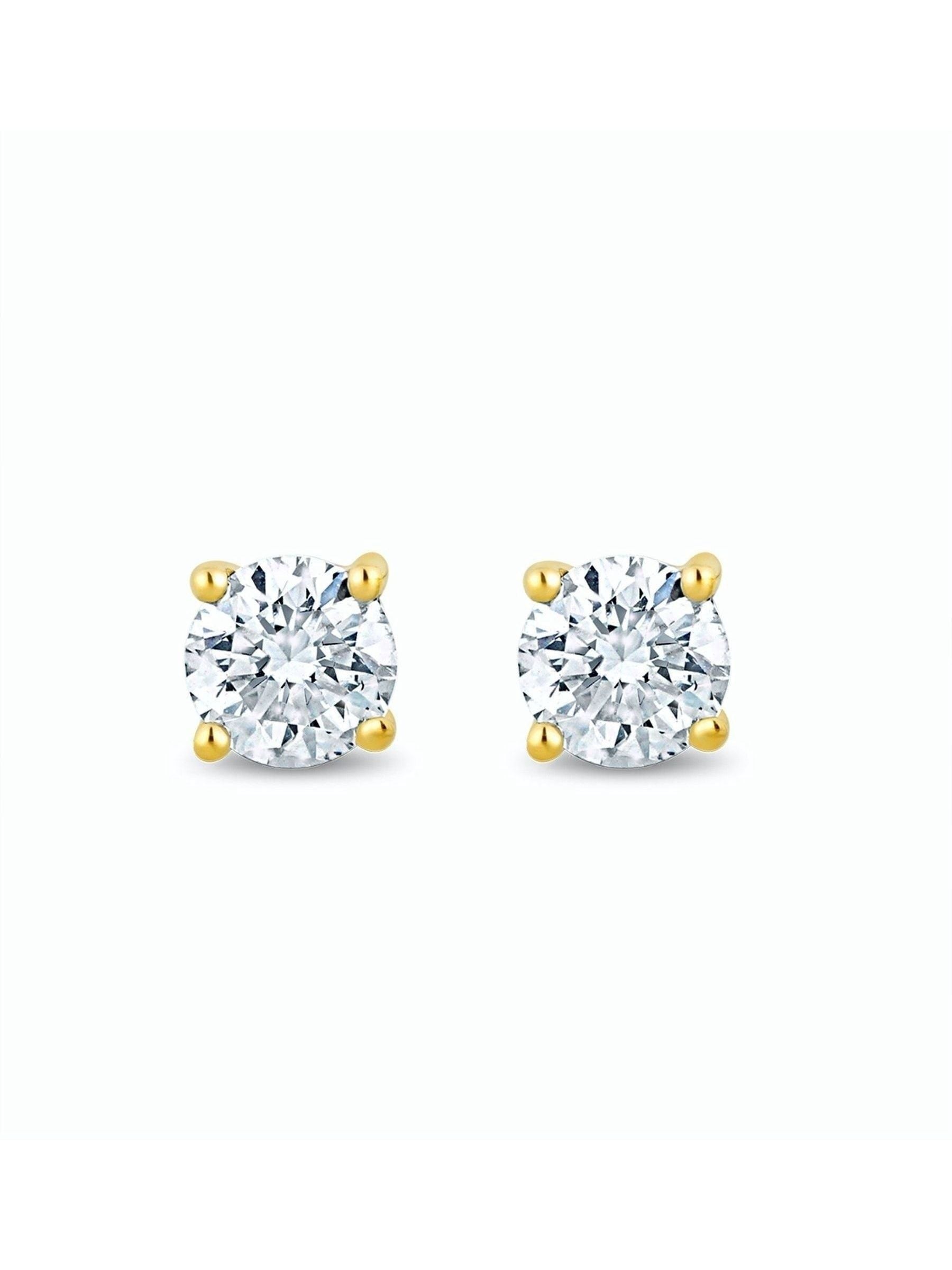 The Diamond Store white lab diamond stud earrings 0.10ct (British brand)