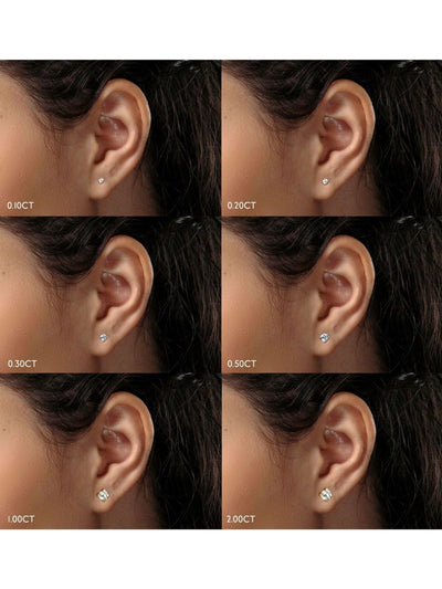 The Diamond Store Weiße Lab-Diamant-Steckohrringe 0,10 Karat H/Si Qualität in 9 Karat Gold - 2,4 mm